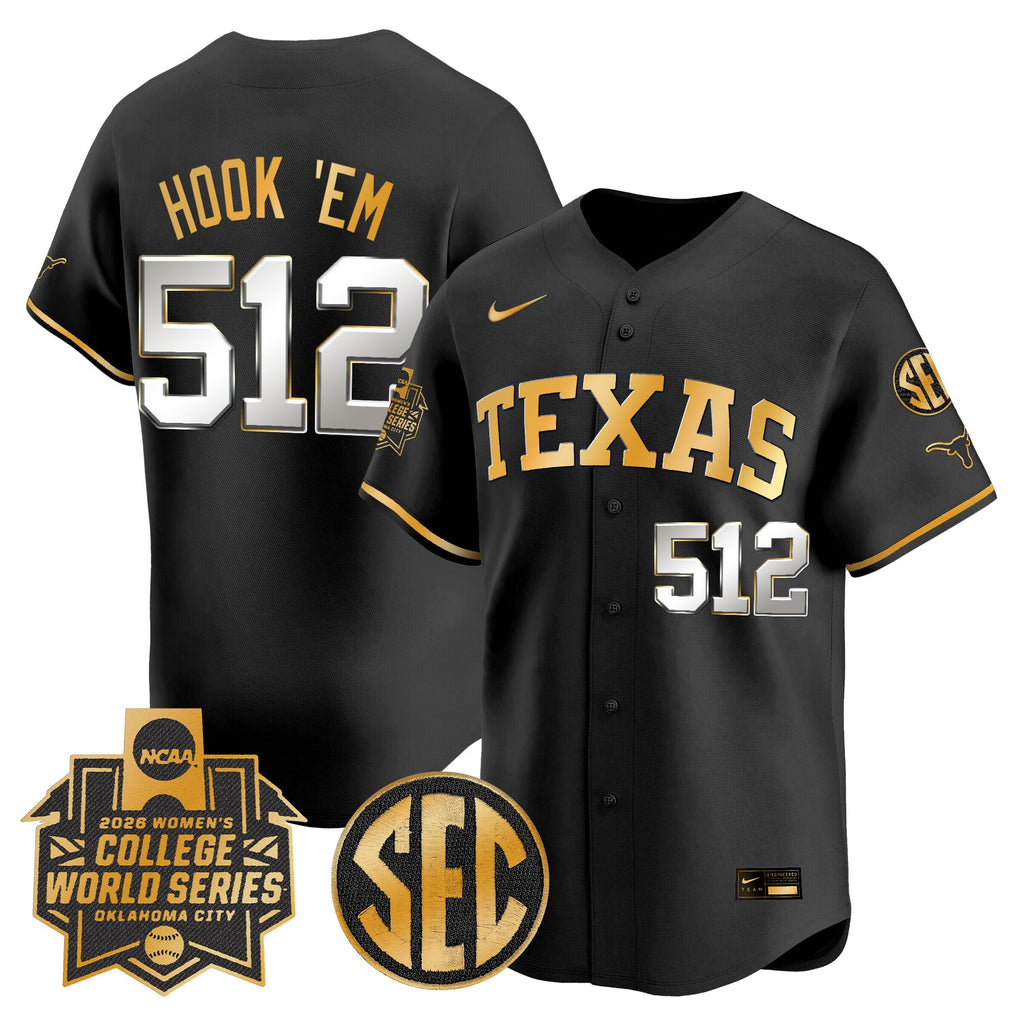Men's size - Texas Longhorns Softball 2026 World Series (WCWS) Vapor Premier Limited Jersey - All Stitched