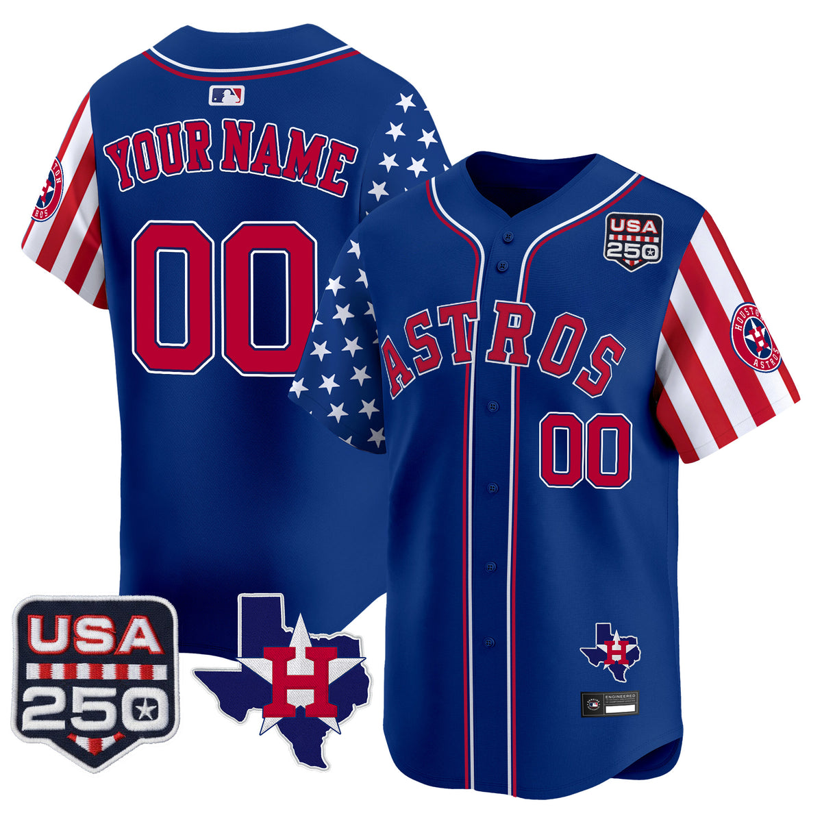 Houston Astros "America 250 Edition" Vapor Premier Limited Custom Jersey - All Stitched
