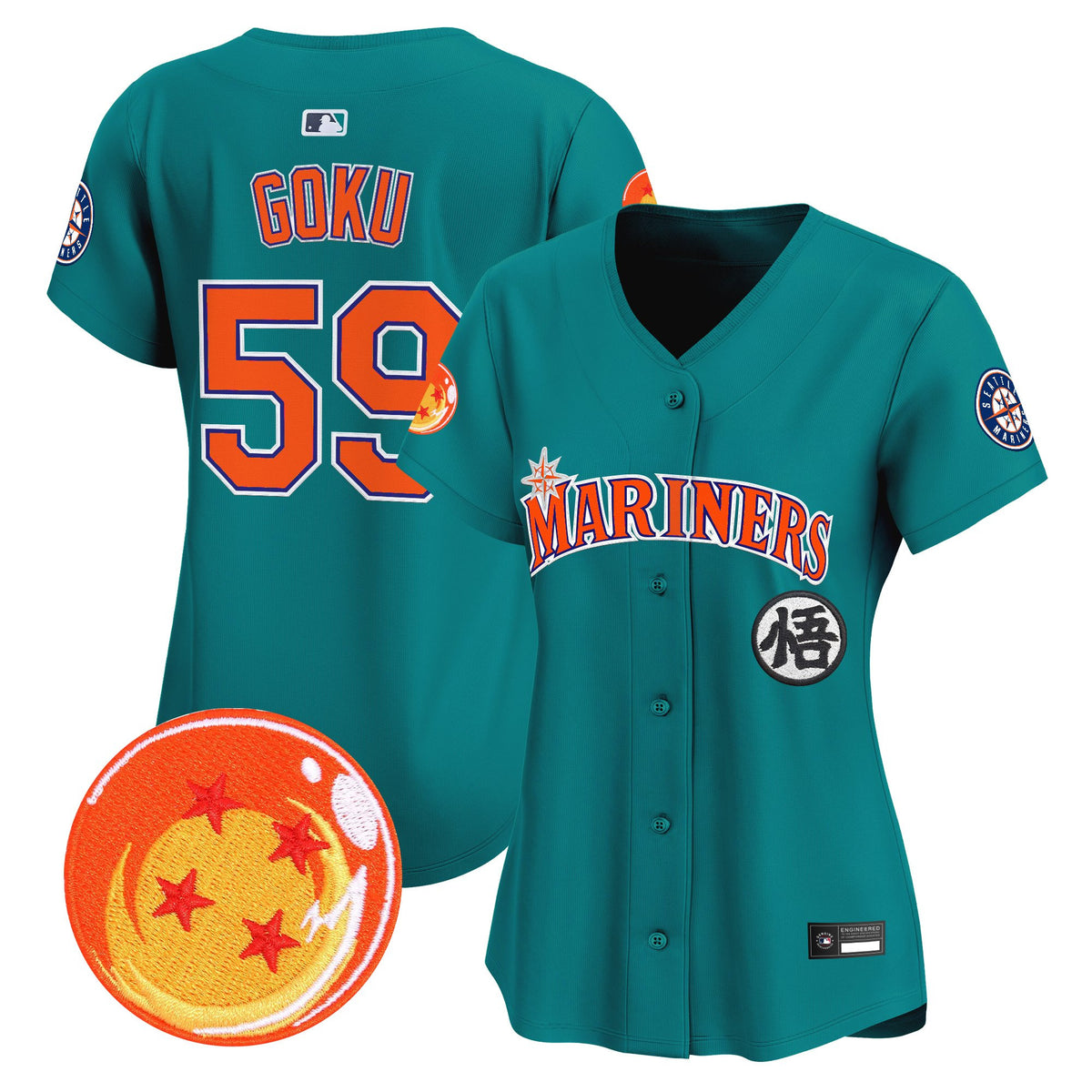 Women's Seattle Mariners x Dragon Ball Vapor Premier Limited Jersey - All Stitched