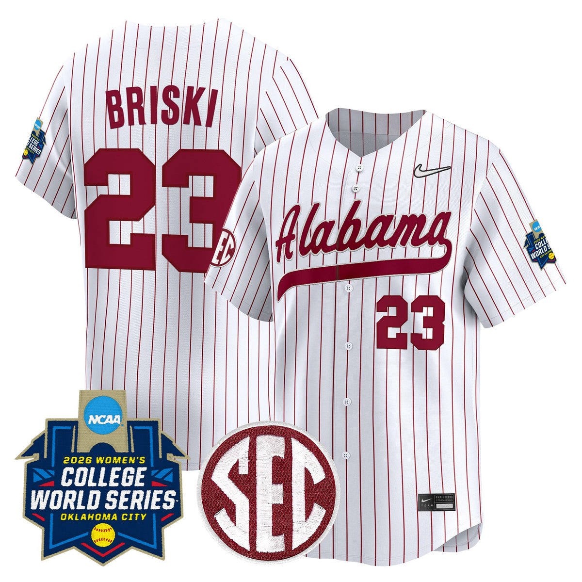 Men's Size - Alabama Softball 2026 World Series (WCWS) Vapor Premier Limited Jersey - All Stitched