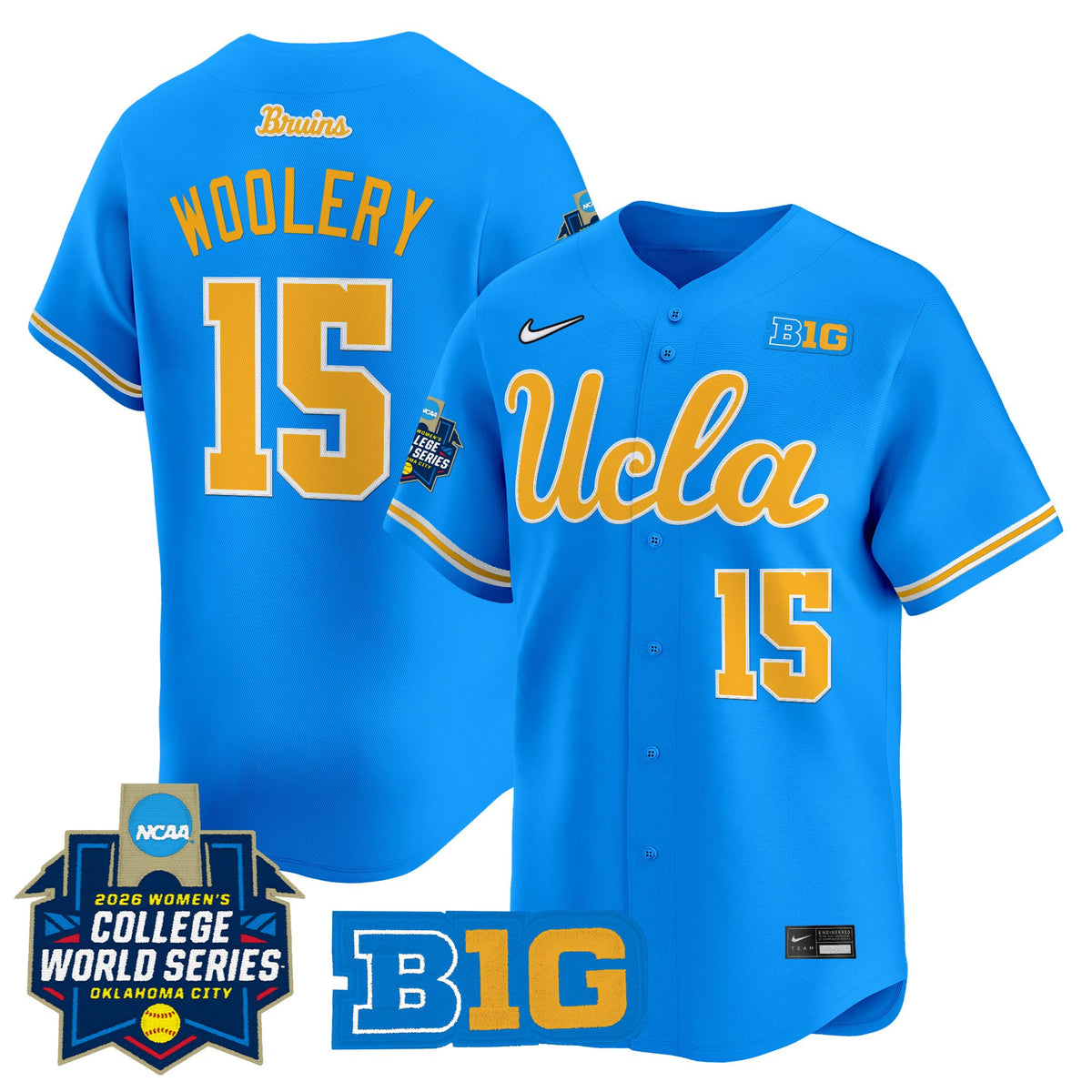 Men's Size - UCLA Bruins Softball 2026 World Series (WCWS) Vapor Premier Limited Jersey - All Stitched
