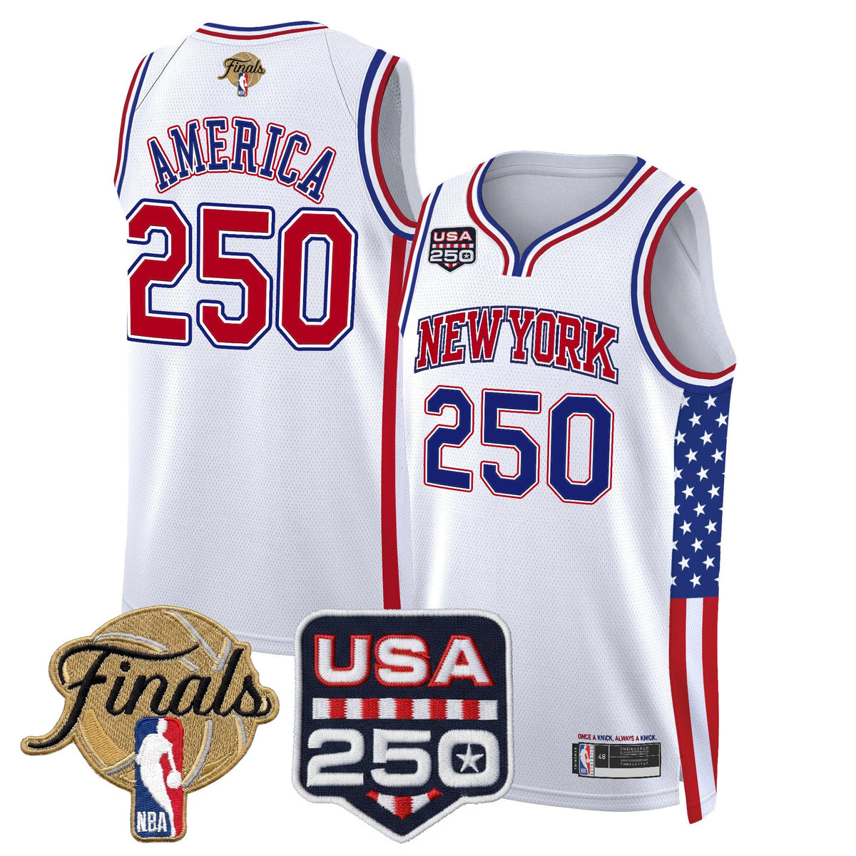 Men's New York Knicks "America 250 Edition" 2026 Finals Patch Swingman Jersey - All Stitched