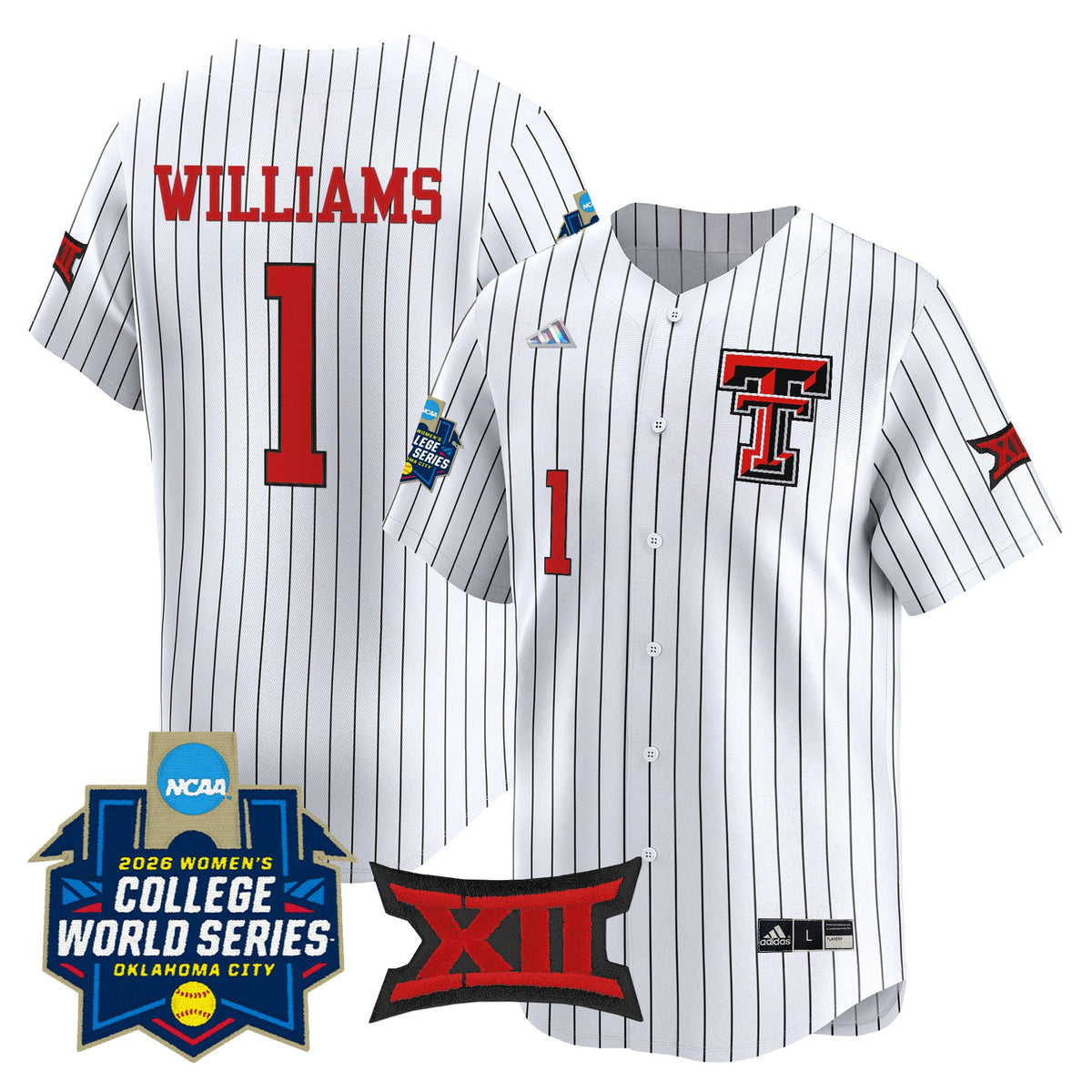 Men's size - Texas Tech Red Raiders Softball 2026 World Series (WCWS) Vapor Premier Limited Jersey - All Stitched