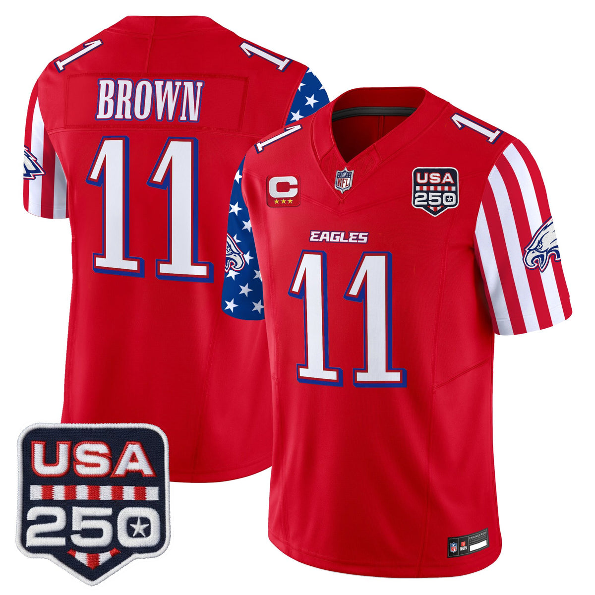 Men's Philadelphia Eagles "America 250 Edition" Vapor Limited Jersey - All Stitched