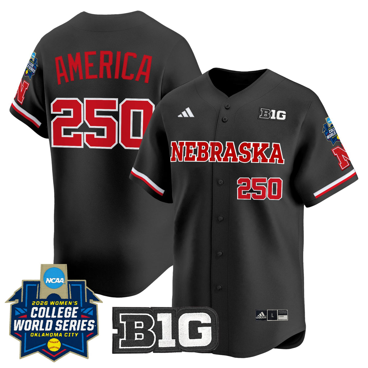 Men's Size - Nebraska Cornhuskers Softball 2026 World Series (WCWS) Vapor Premier Limited Jersey - All Stitched