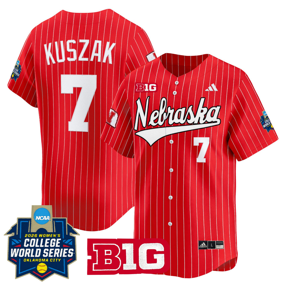Men's Size - Nebraska Cornhuskers Softball 2026 World Series (WCWS) Vapor Premier Limited Jersey - All Stitched