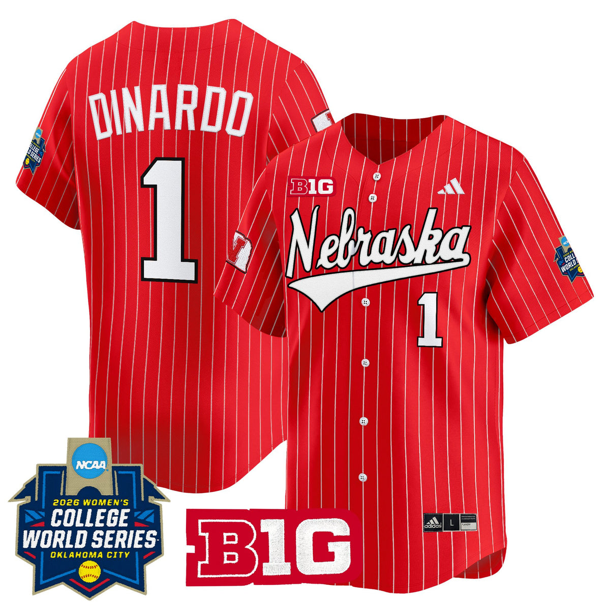Men's Size - Nebraska Cornhuskers Softball 2026 World Series (WCWS) Vapor Premier Limited Jersey - All Stitched