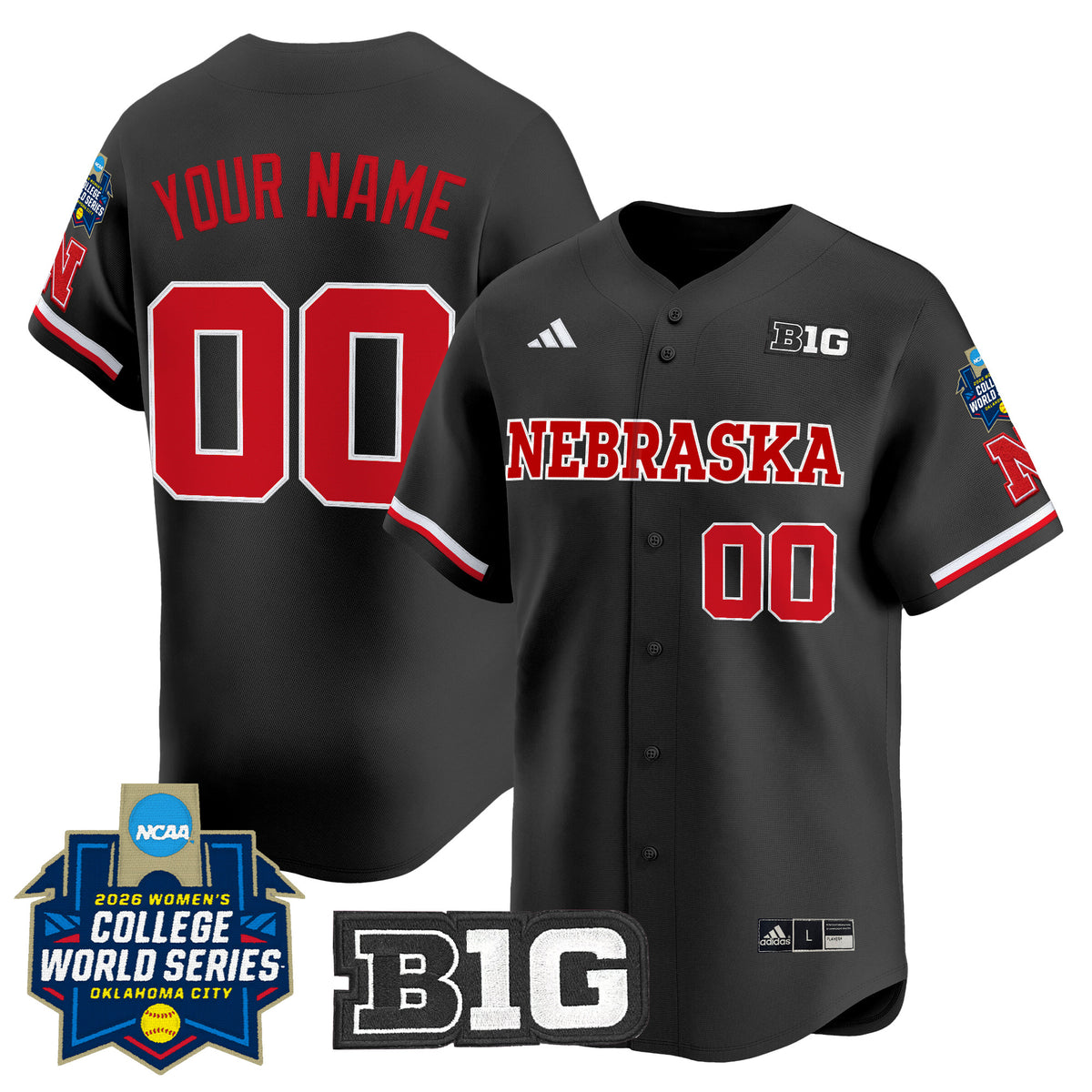 Nebraska Cornhuskers Softball 2026 World Series (WCWS) Vapor Premier Limited Custom Jersey - All Stitched
