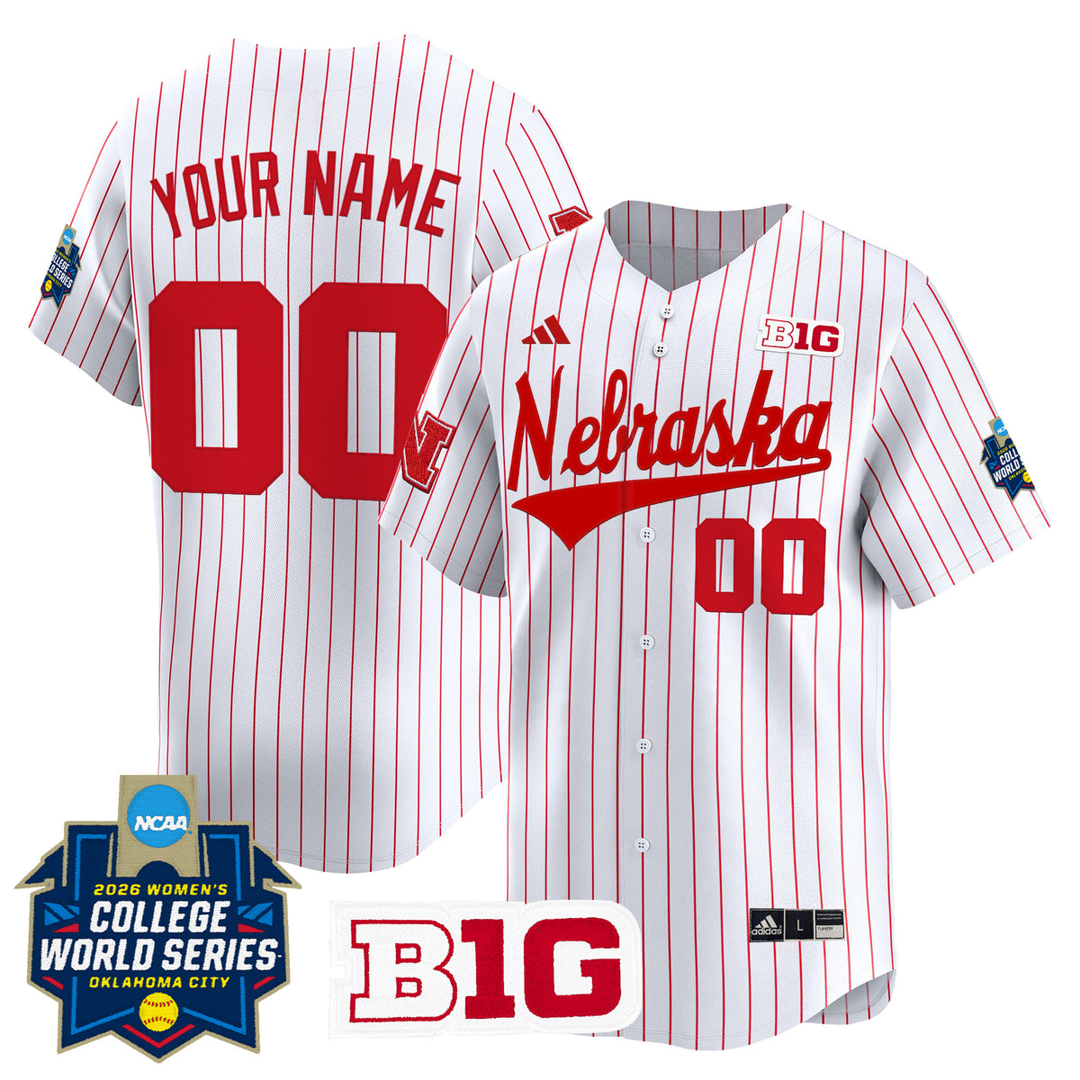 Nebraska Cornhuskers Softball 2026 World Series (WCWS) Vapor Premier Limited Custom Jersey - All Stitched