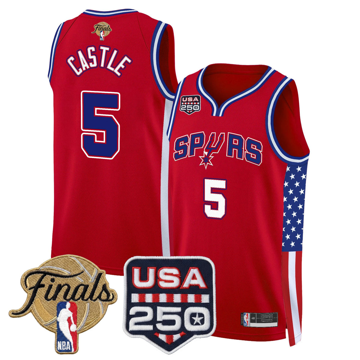 Men's San Antonio Spurs "America 250 Edition" 2026 Finals Patch Swingman Jersey - All Stitched