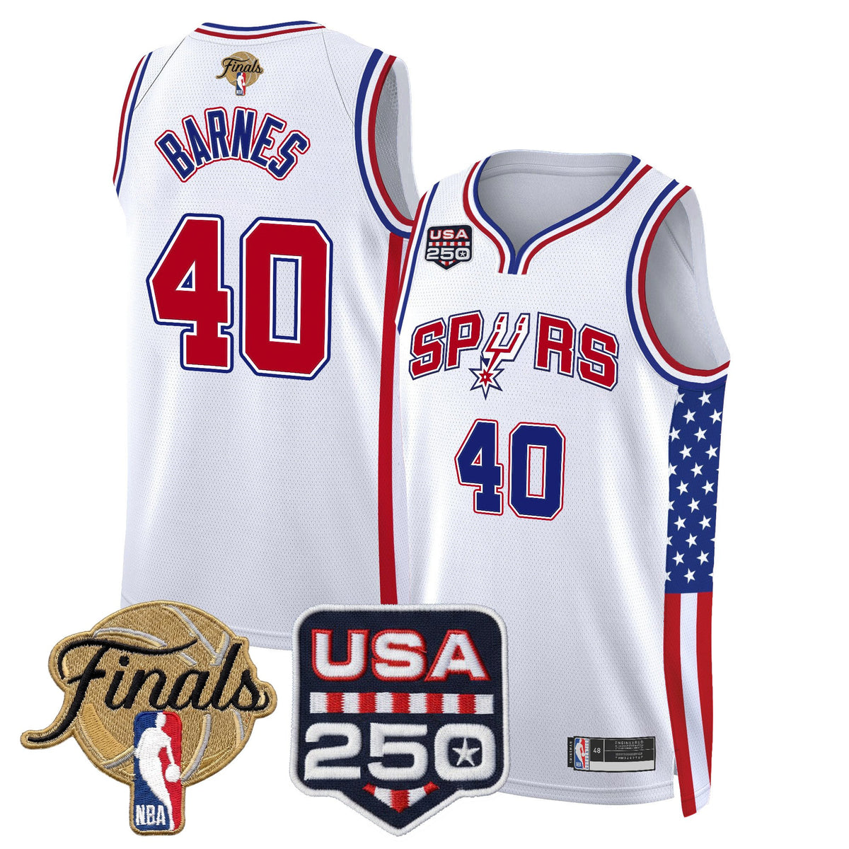Men's San Antonio Spurs "America 250 Edition" 2026 Finals Patch Swingman Jersey - All Stitched