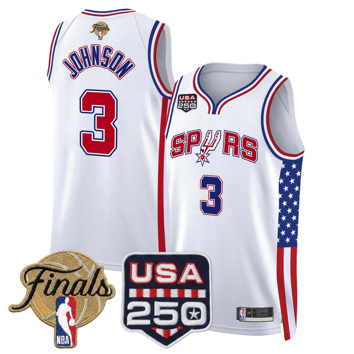 Men's San Antonio Spurs "America 250 Edition" 2026 Finals Patch Swingman Jersey - All Stitched