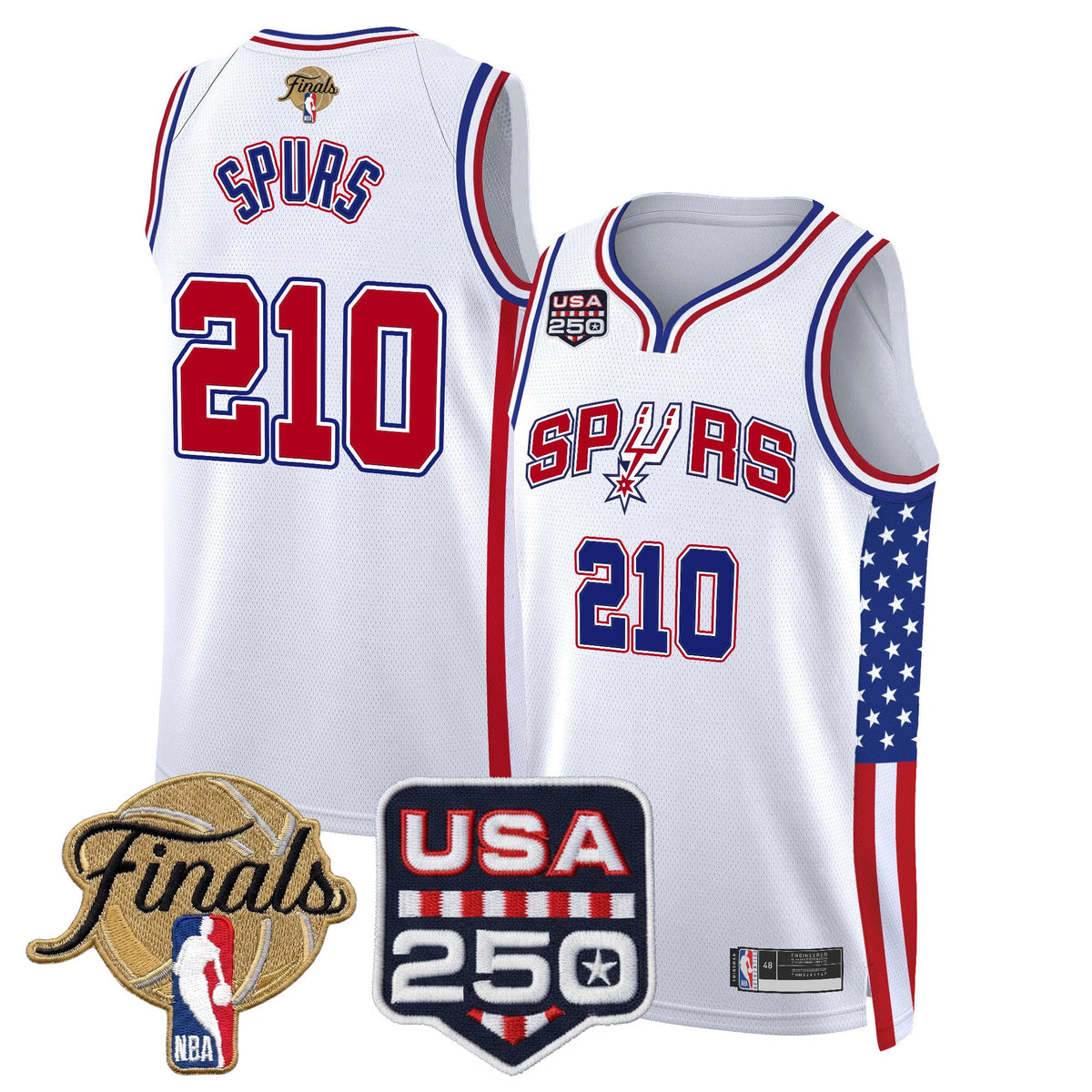 Men's San Antonio Spurs "America 250 Edition" 2026 Finals Patch Swingman Jersey - All Stitched