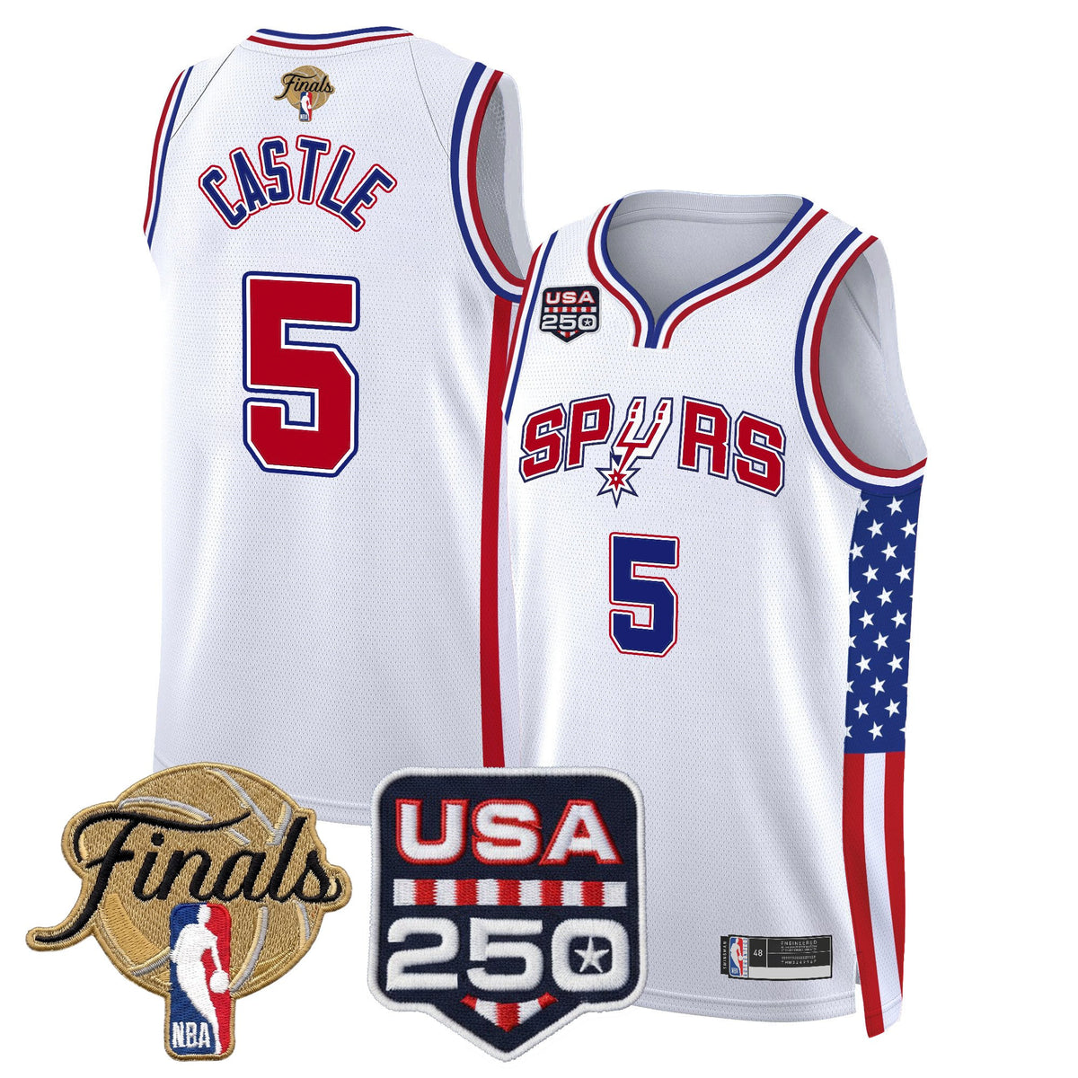 Men's San Antonio Spurs "America 250 Edition" 2026 Finals Patch Swingman Jersey - All Stitched