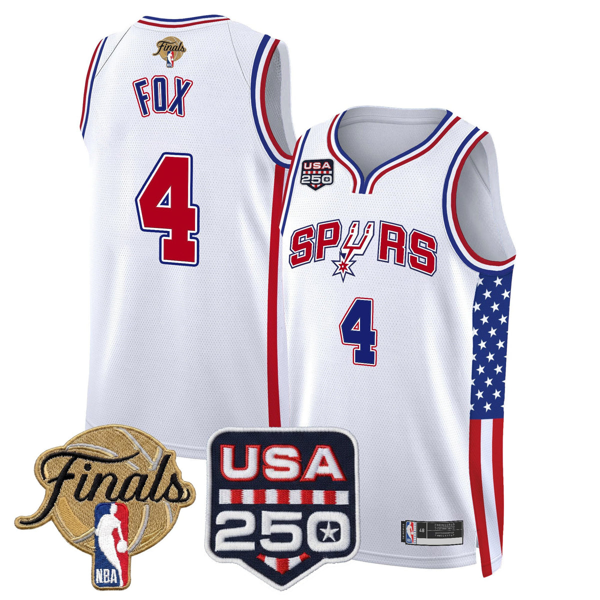 Men's San Antonio Spurs "America 250 Edition" 2026 Finals Patch Swingman Jersey - All Stitched