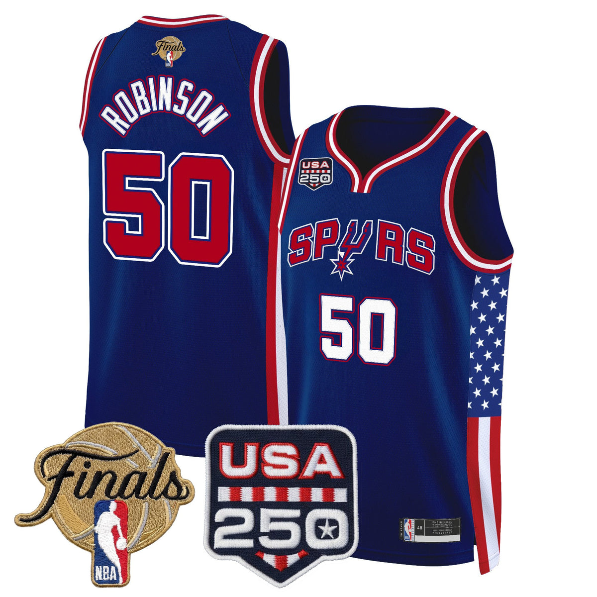 Men's San Antonio Spurs "America 250 Edition" 2026 Finals Patch Swingman Jersey - All Stitched
