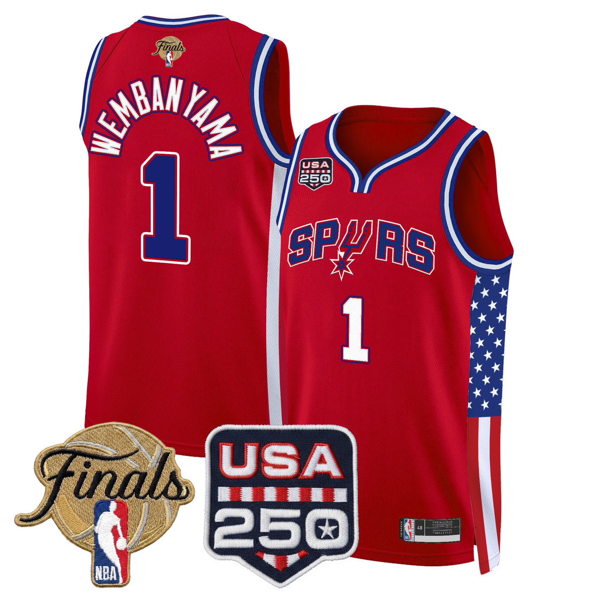 Men's San Antonio Spurs "America 250 Edition" 2026 Finals Patch Swingman Jersey - All Stitched