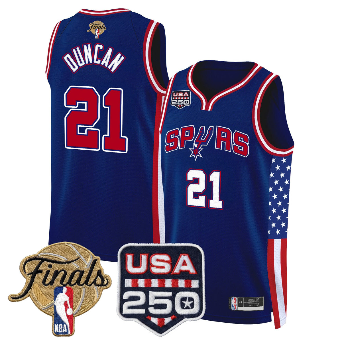 Men's San Antonio Spurs "America 250 Edition" 2026 Finals Patch Swingman Jersey - All Stitched