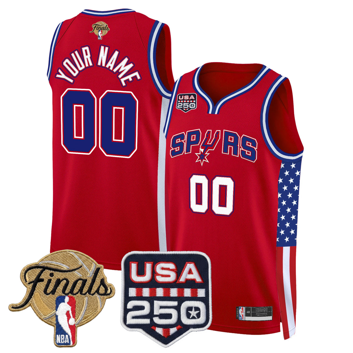 San Antonio Spurs "America 250 Edition" 2026 Finals Patch Custom Swingman Jersey - All Stitched