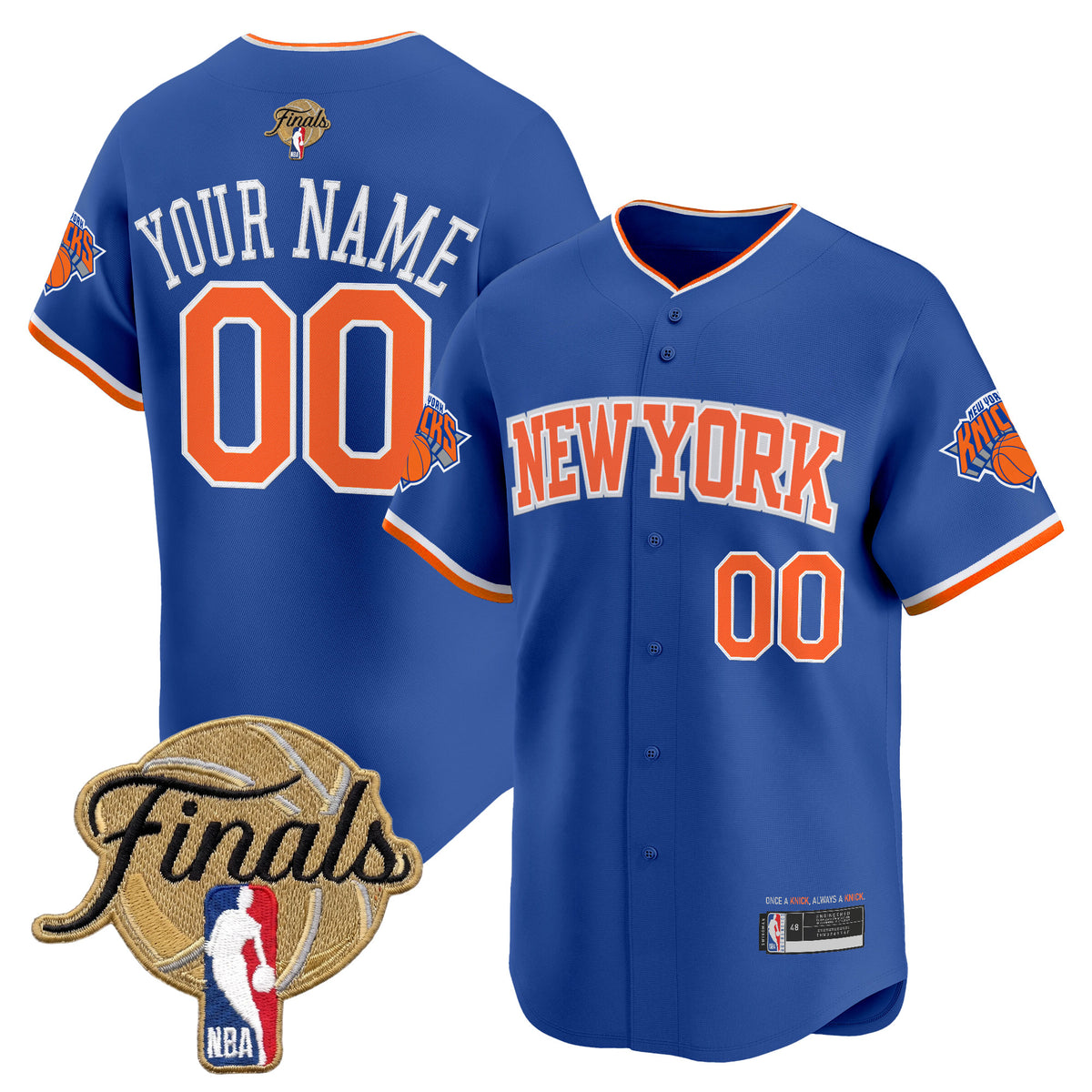New York Knicks 2026 Finals Vapor Custom Baseball Jersey - All Stitched