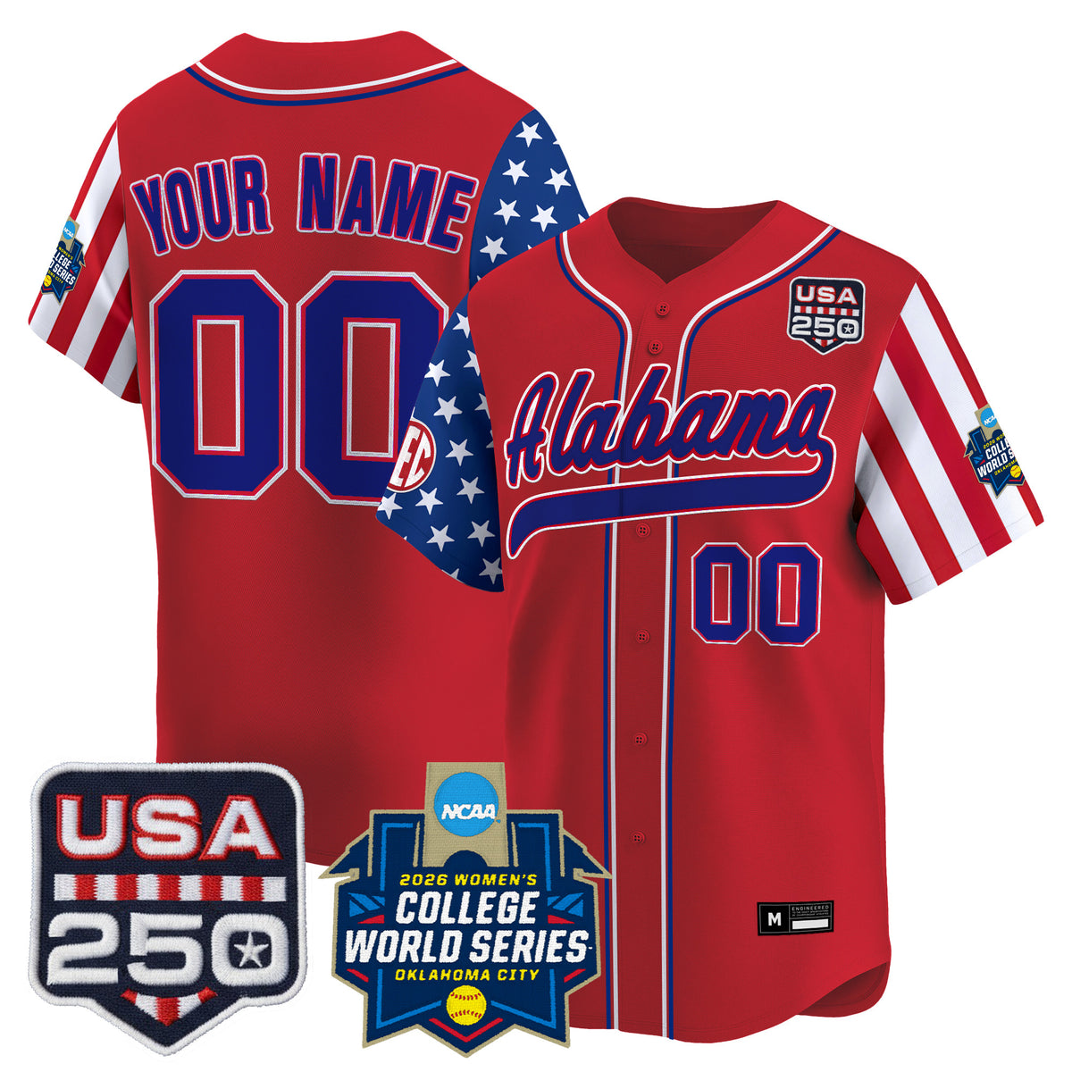 Alabama Softball "America 250 Edition" Vapor Premier Limited Custom Jersey - 2026 World Series (WCWS) - All Stitched