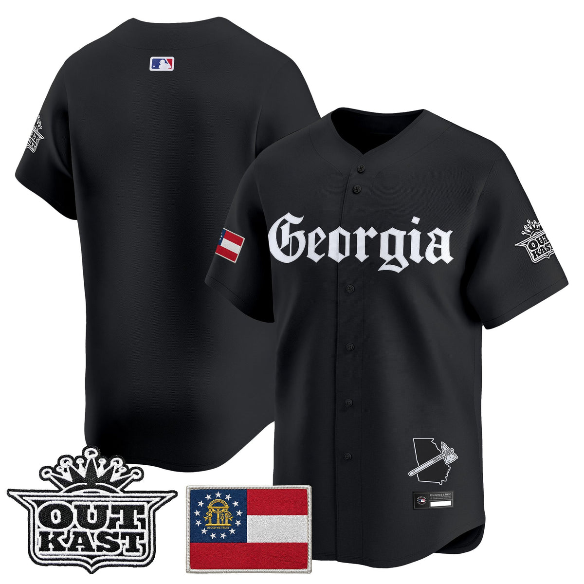 Men's Atlanta Braves 'Georgia x Outkast Gothic Edition' Vapor Premier Limited Jersey - All Stitched