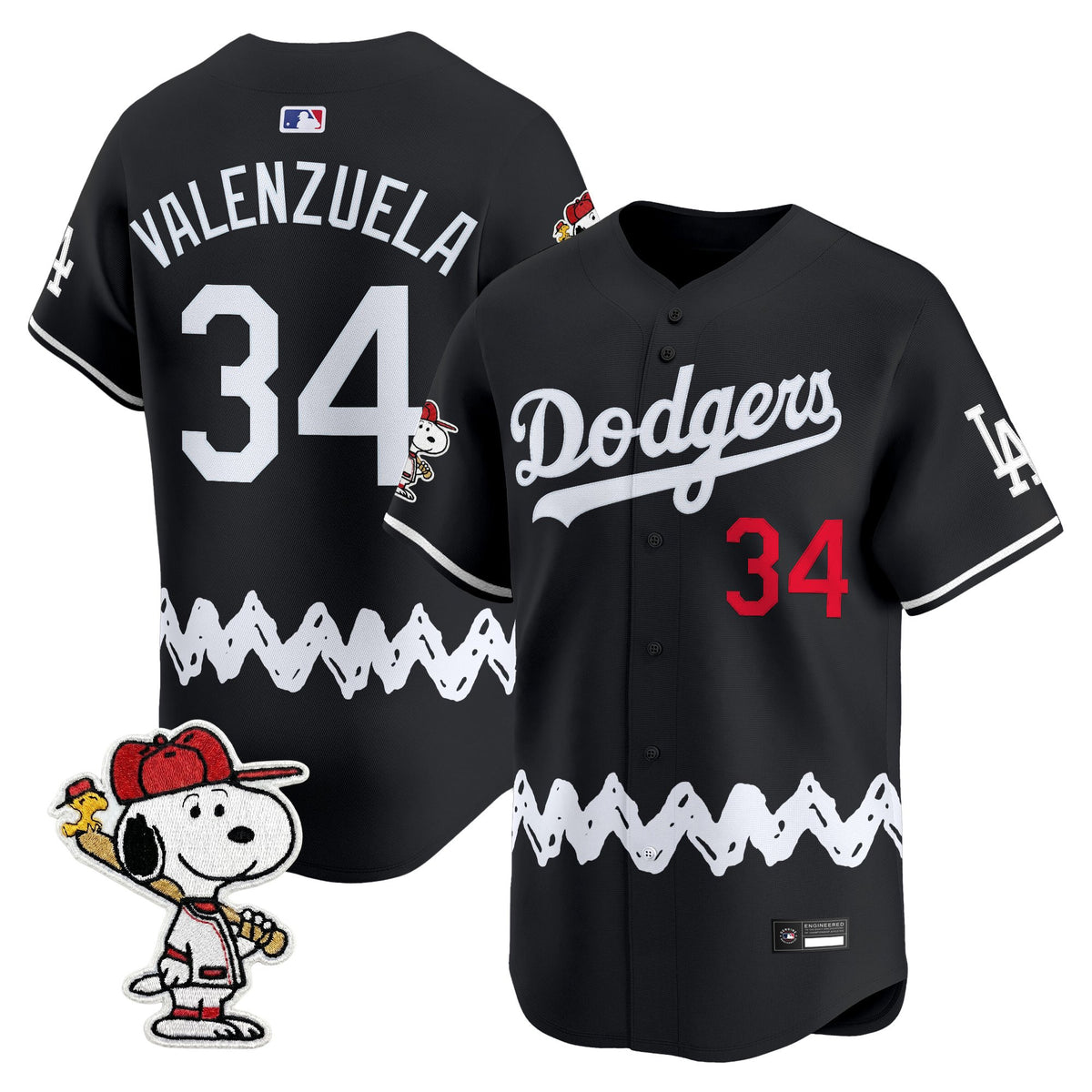 Men's Los Angeles Dodgers x Peanuts Vapor Premier Limited Jersey - Stitched