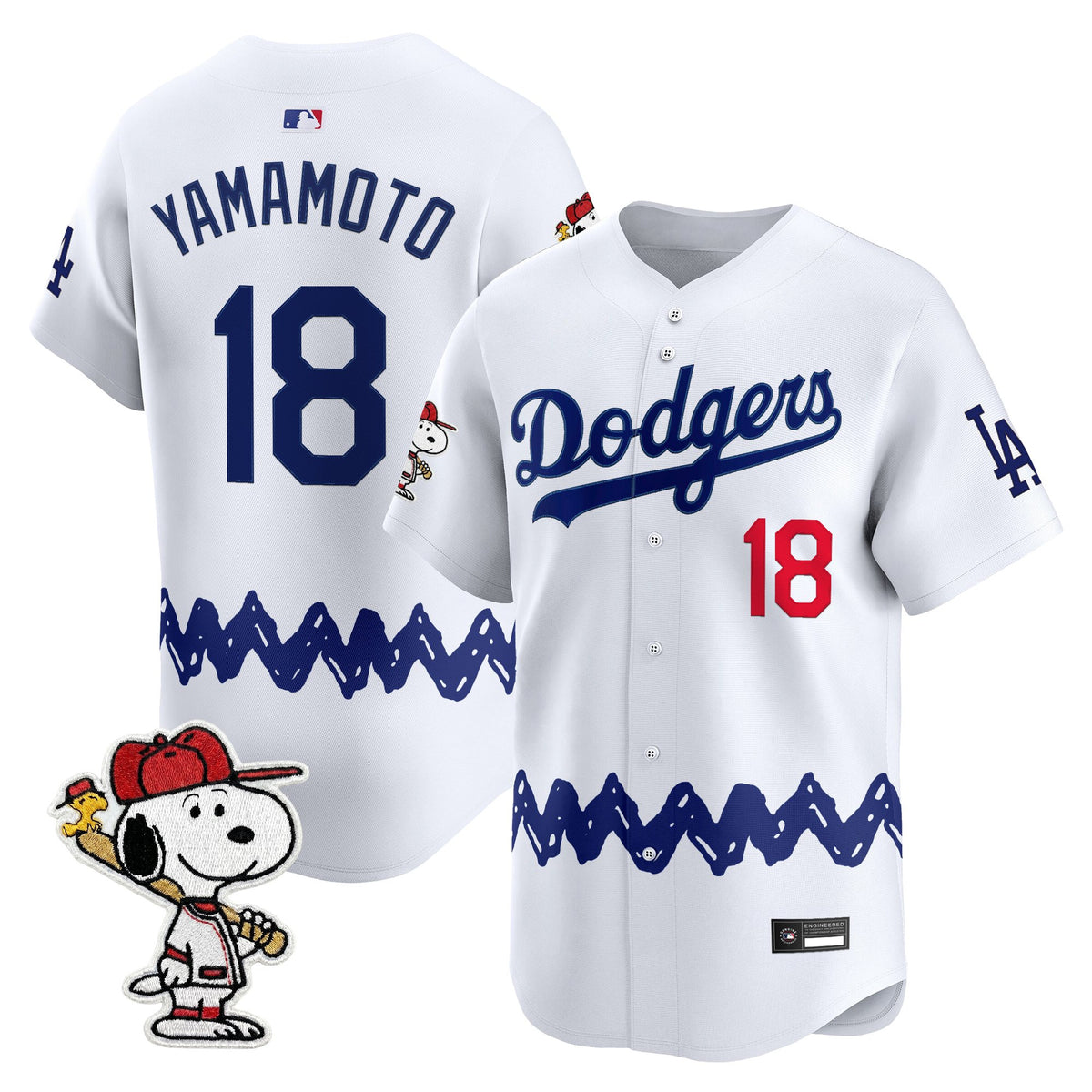 Men's Los Angeles Dodgers x Peanuts Vapor Premier Limited Jersey - Stitched