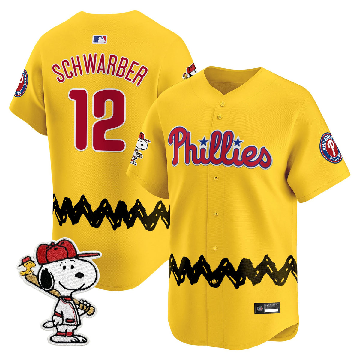 Men's Philadelphia Phillies x Peanuts Vapor Premier Limited Jersey - Stitched