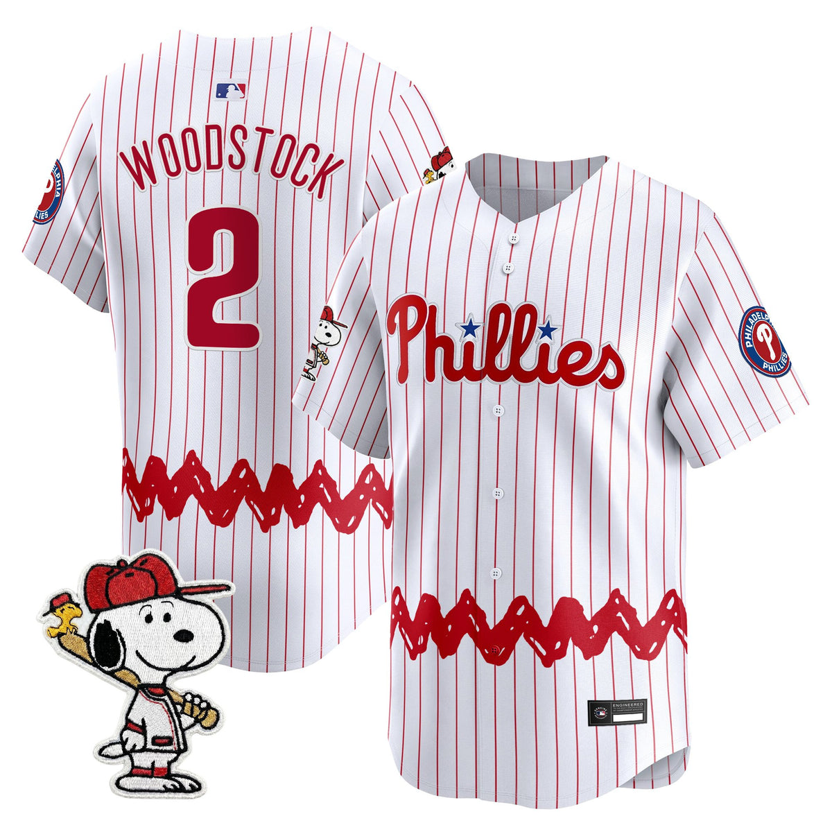 Men's Philadelphia Phillies x Peanuts Vapor Premier Limited Jersey - Stitched