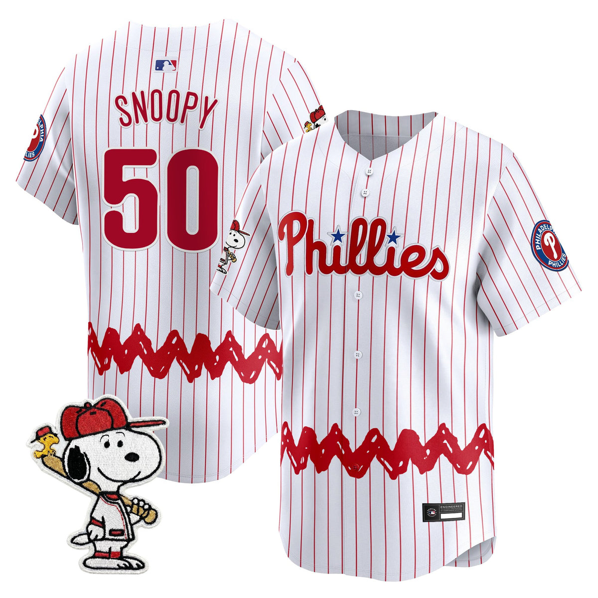 Men's Philadelphia Phillies x Peanuts Vapor Premier Limited Jersey - Stitched