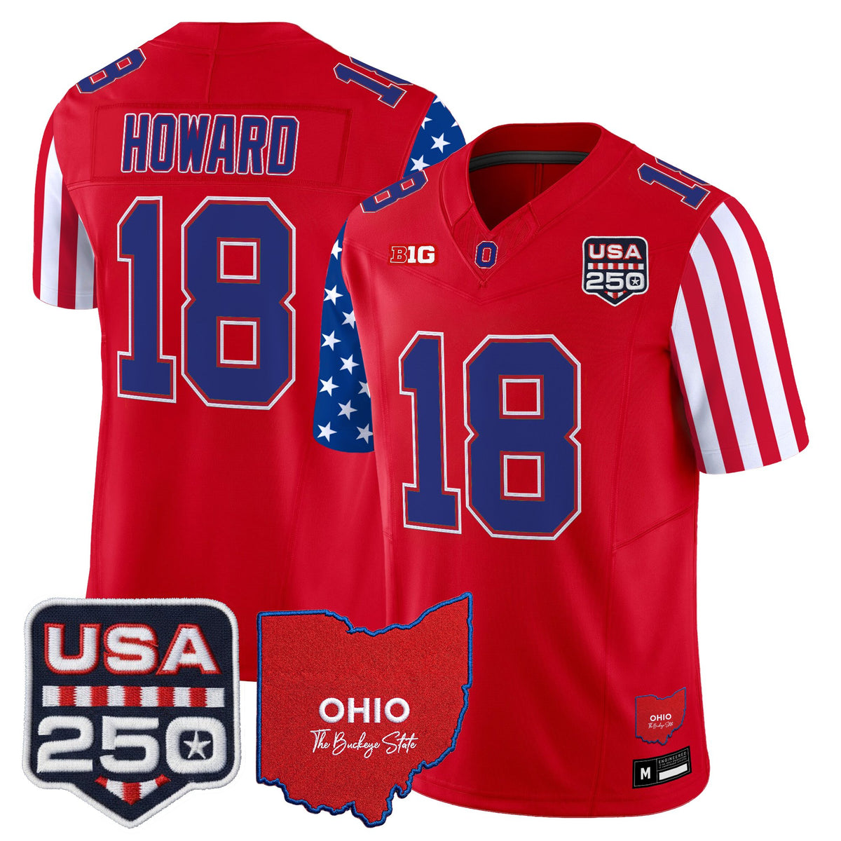 Men's Ohio State Buckeyes "America 250 Edition" Vapor Limited Jersey - All Stitched