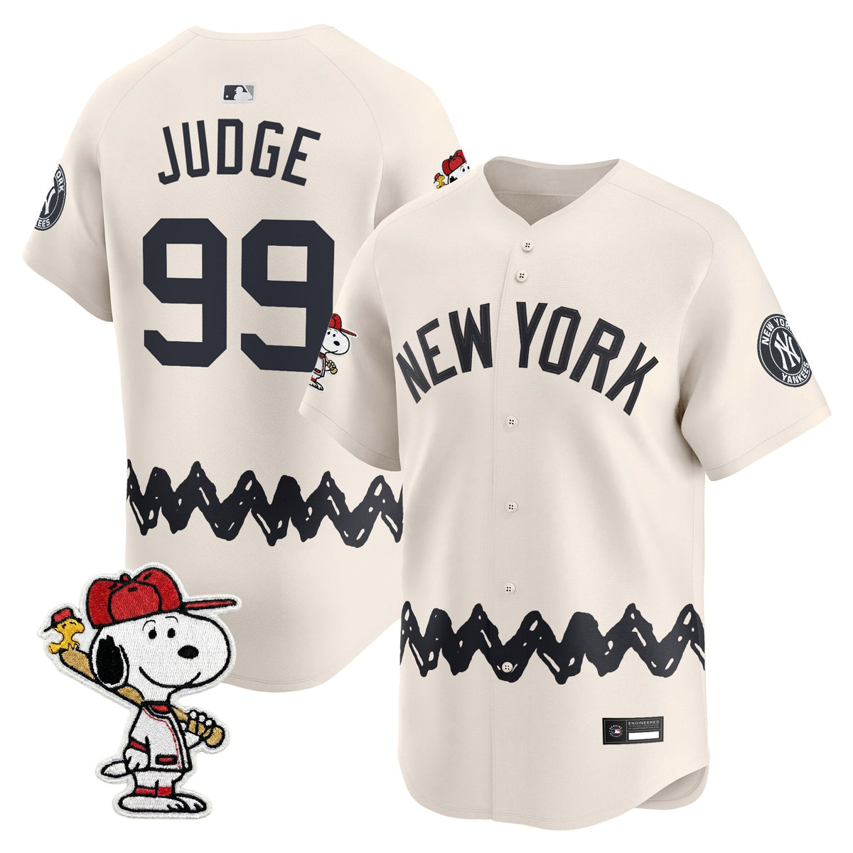 Men's Yankees x Peanuts Vapor Premier Limited Jersey - Stitched