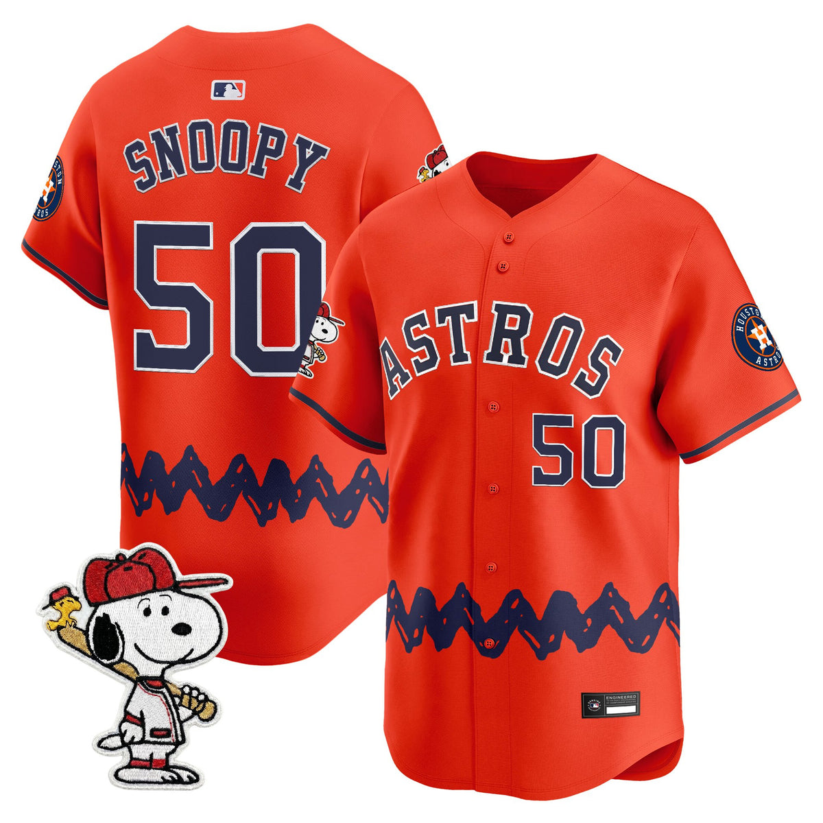 Men's Houston Astros x Peanuts Vapor Premier Limited Jersey - Stitched