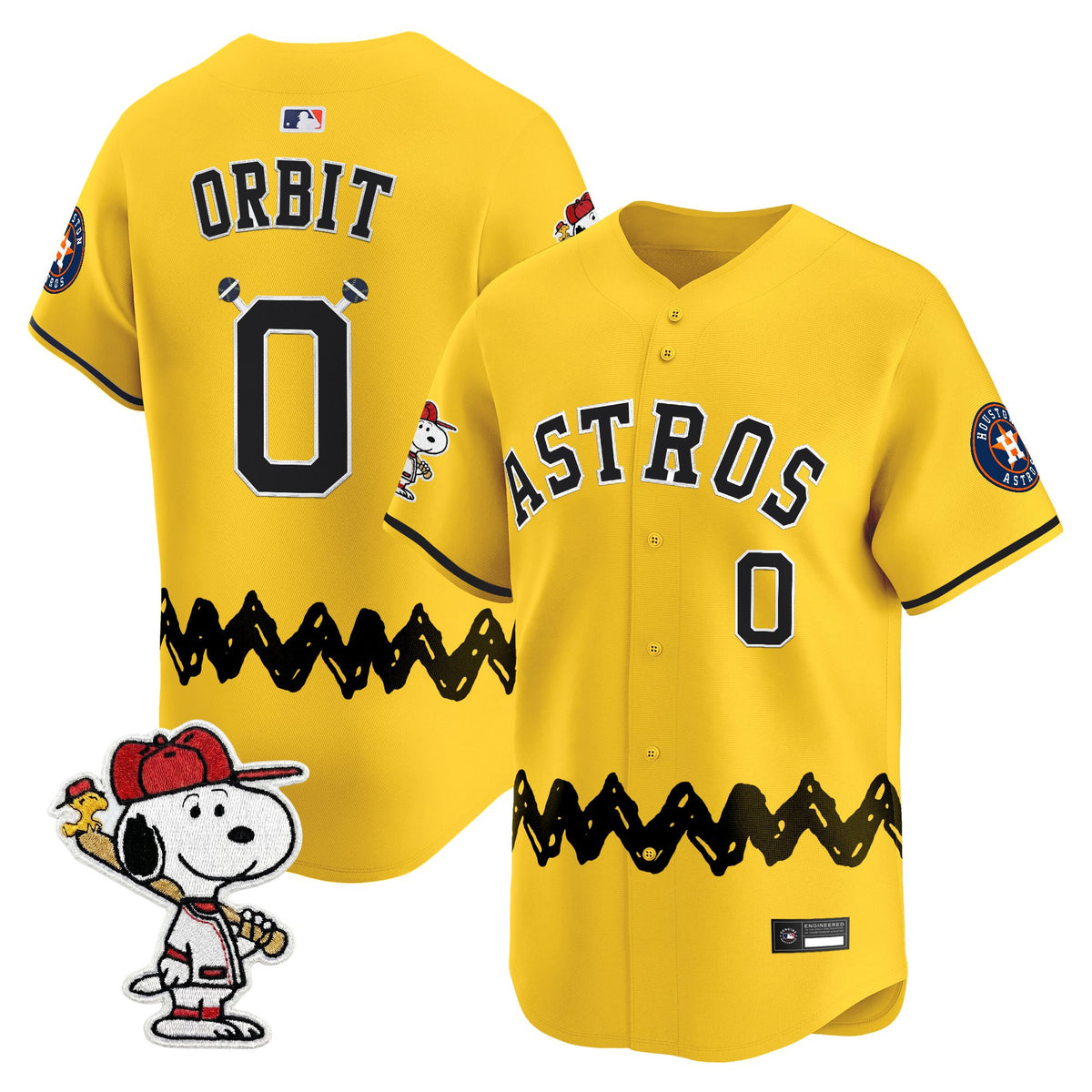 Men's Houston Astros x Peanuts Vapor Premier Limited Jersey - Stitched