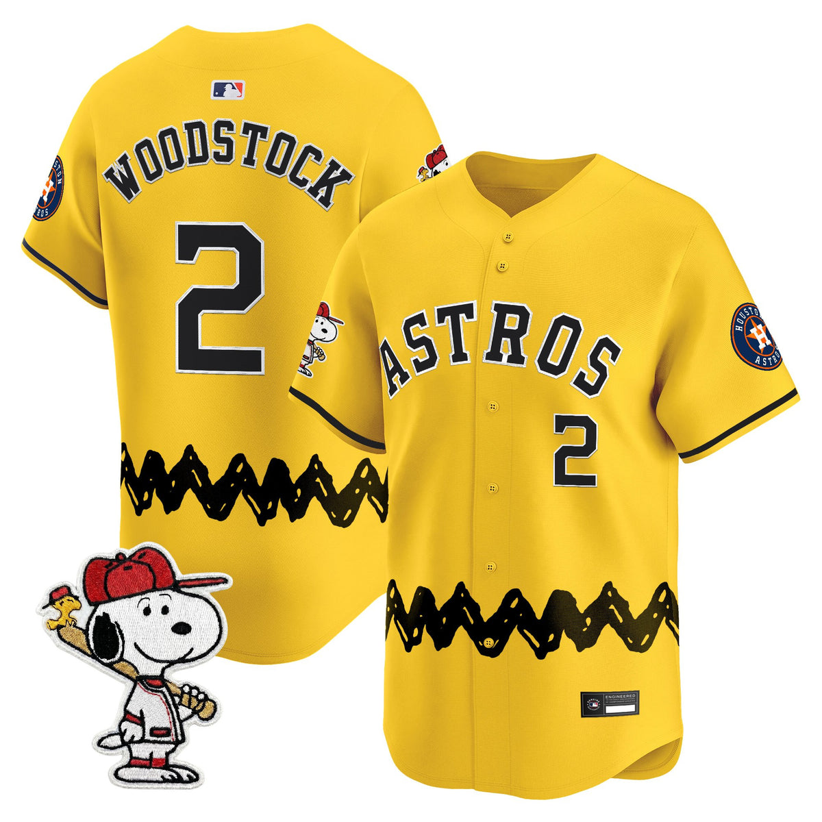 Men's Houston Astros x Peanuts Vapor Premier Limited Jersey - Stitched