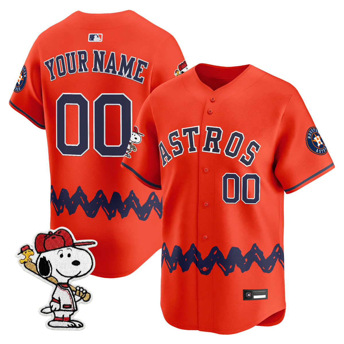 Houston Astros x Peanuts Vapor Premier Limited Custom Jersey - Stitched