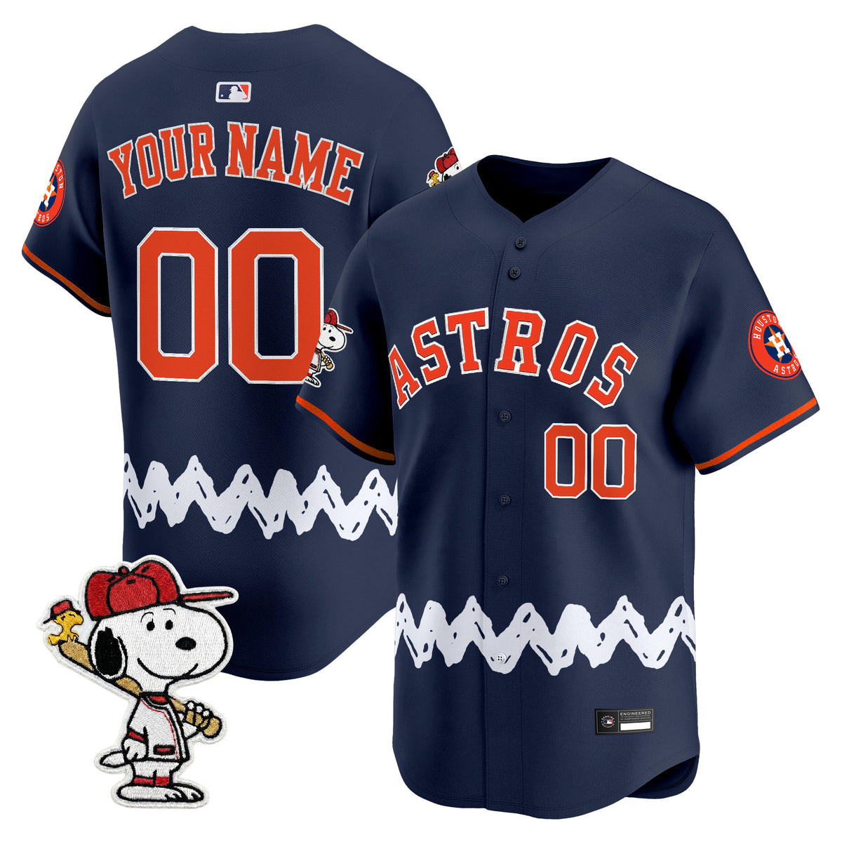 Houston Astros x Peanuts Vapor Premier Limited Custom Jersey - Stitched