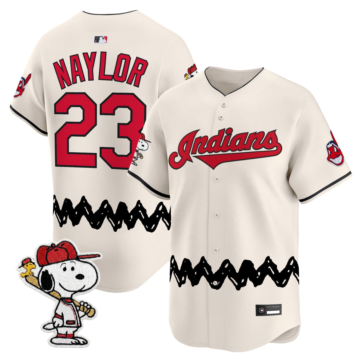Men's Cleveland Indians x Peanuts Vapor Premier Limited Jersey - Stitched