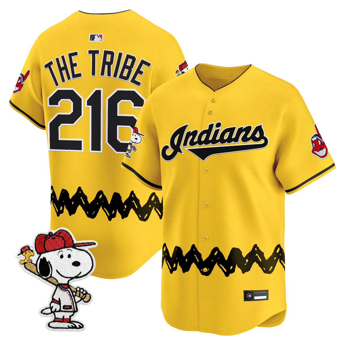 Men's Cleveland Indians x Peanuts Vapor Premier Limited Jersey - Stitched