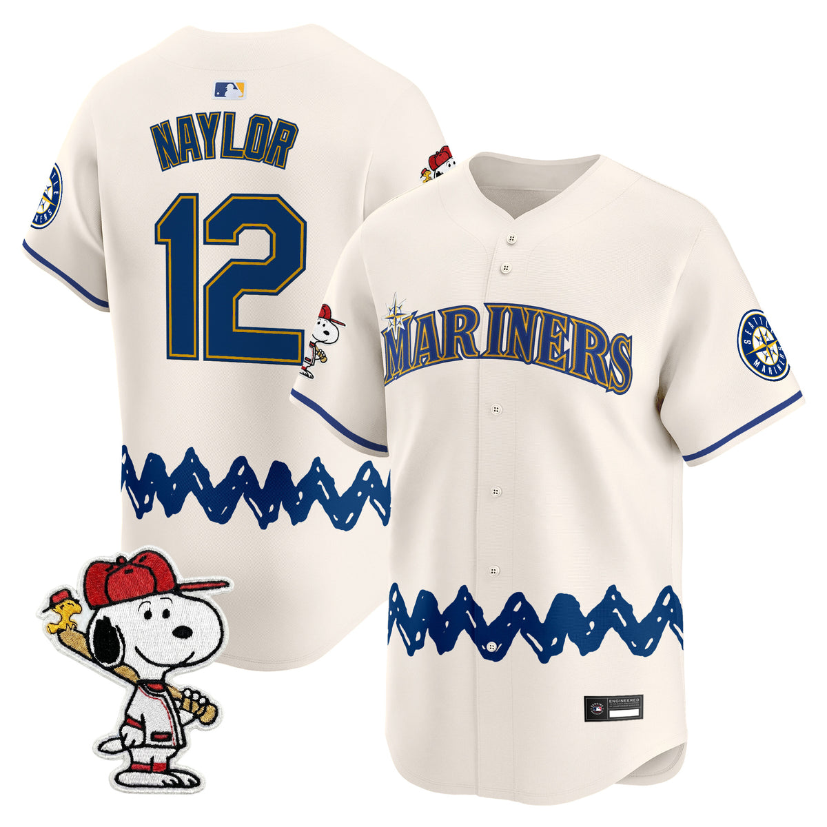 Men's Seattle Mariners x Peanuts Vapor Premier Limited Jersey - Stitched