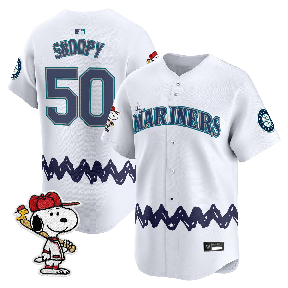 Men's Seattle Mariners x Peanuts Vapor Premier Limited Jersey - Stitched