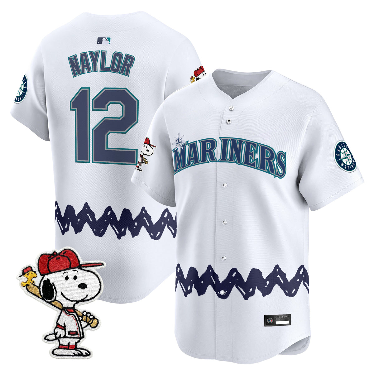 Men's Seattle Mariners x Peanuts Vapor Premier Limited Jersey - Stitched