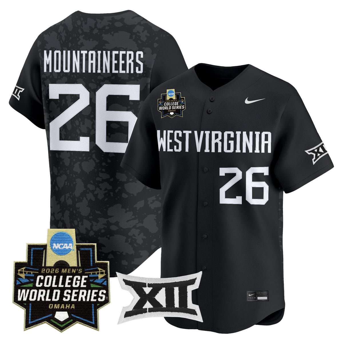 Men's West Virginia Mountaineers 2026 World Series Patch Vapor Premier Limited Jersey - All Stitched