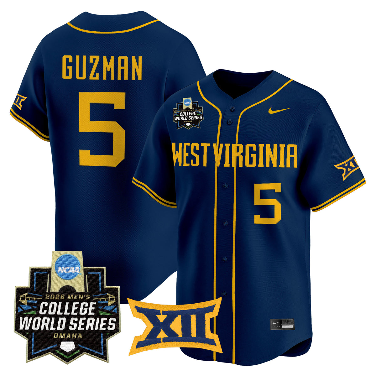 Men's West Virginia Mountaineers 2026 World Series Patch Vapor Premier Limited Jersey - All Stitched