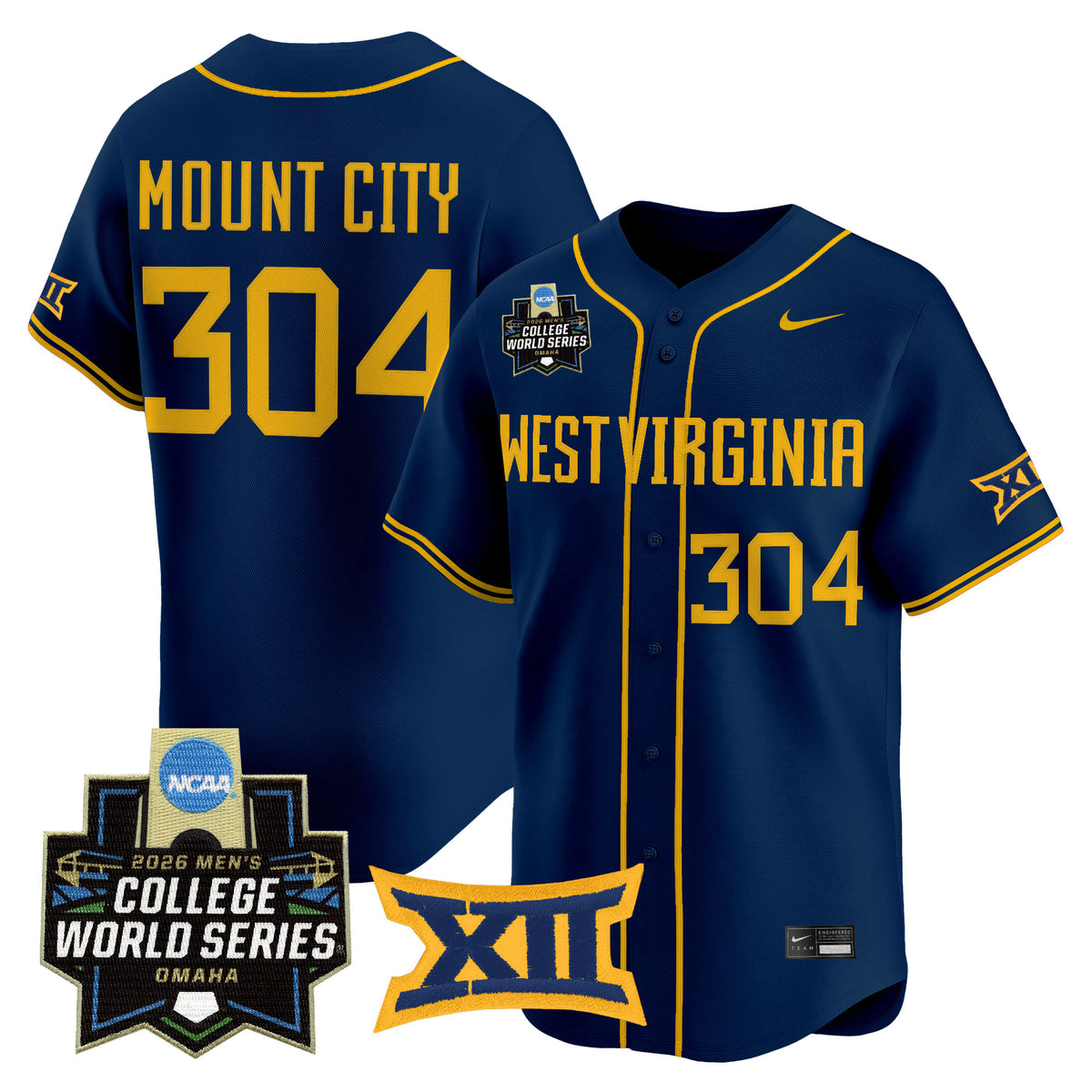 Men's West Virginia Mountaineers 2026 World Series Patch Vapor Premier Limited Jersey - All Stitched