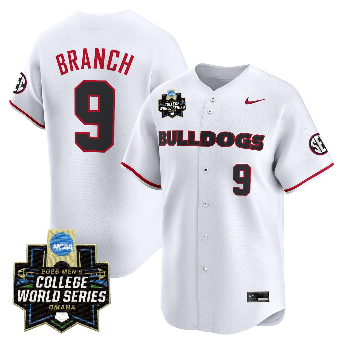 Men's Georgia Bulldogs Baseball 2026 World Series Vapor Premier Limited Jersey - All Stitched