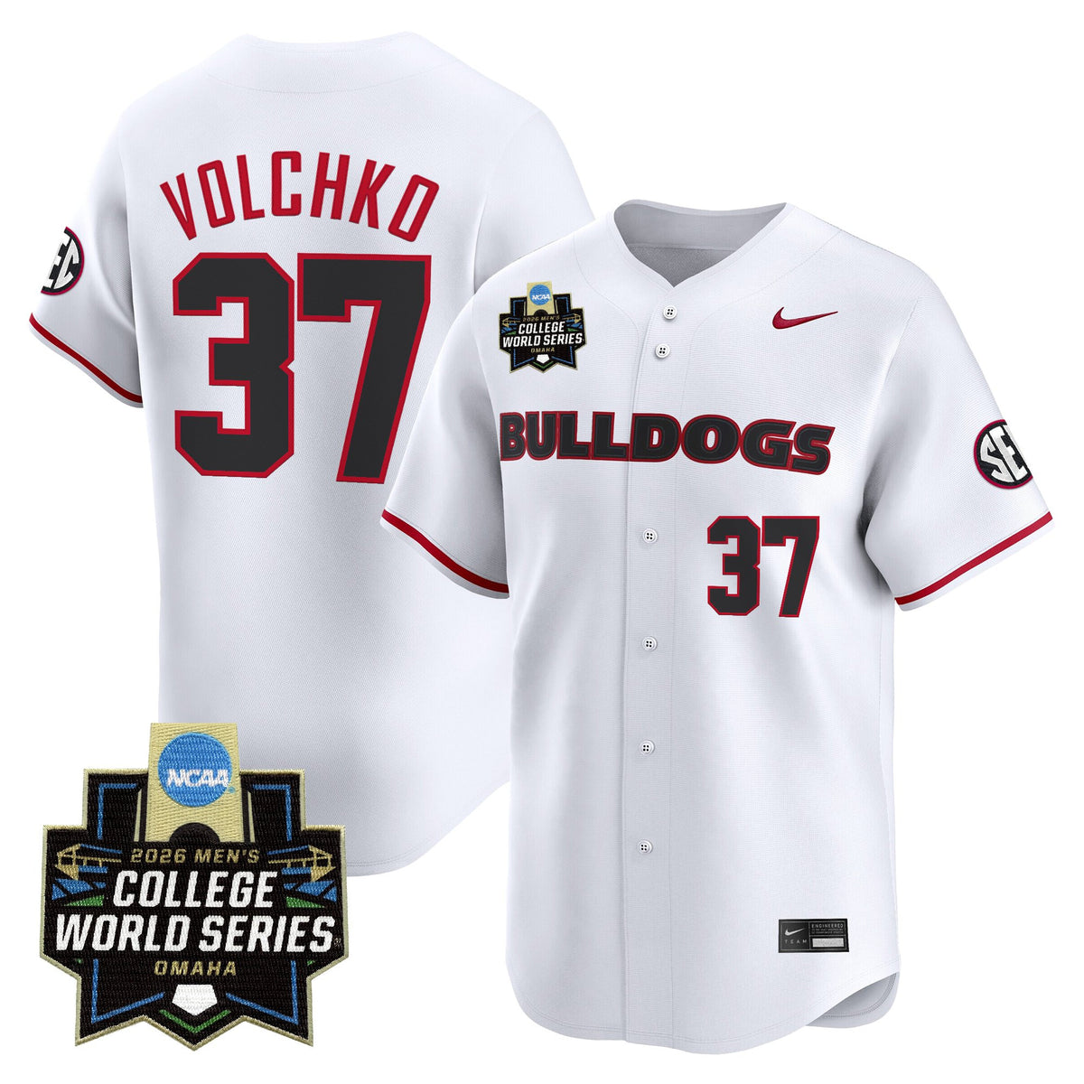 Men's Georgia Bulldogs Baseball 2026 World Series Vapor Premier Limited Jersey - All Stitched