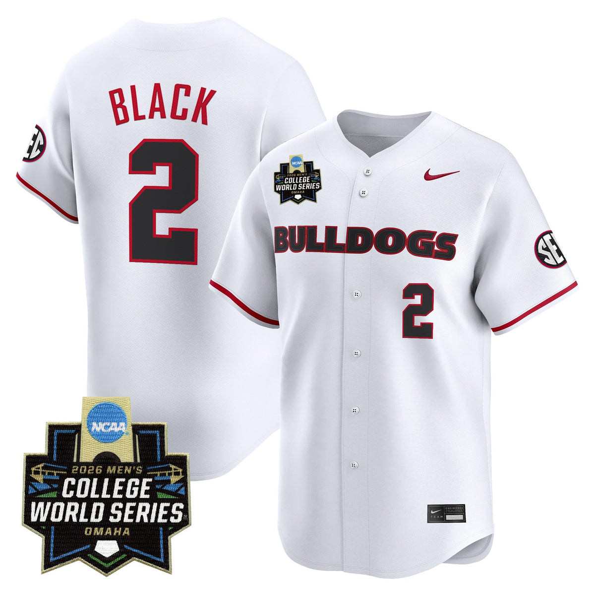 Men's Georgia Bulldogs Baseball 2026 World Series Vapor Premier Limited Jersey - All Stitched
