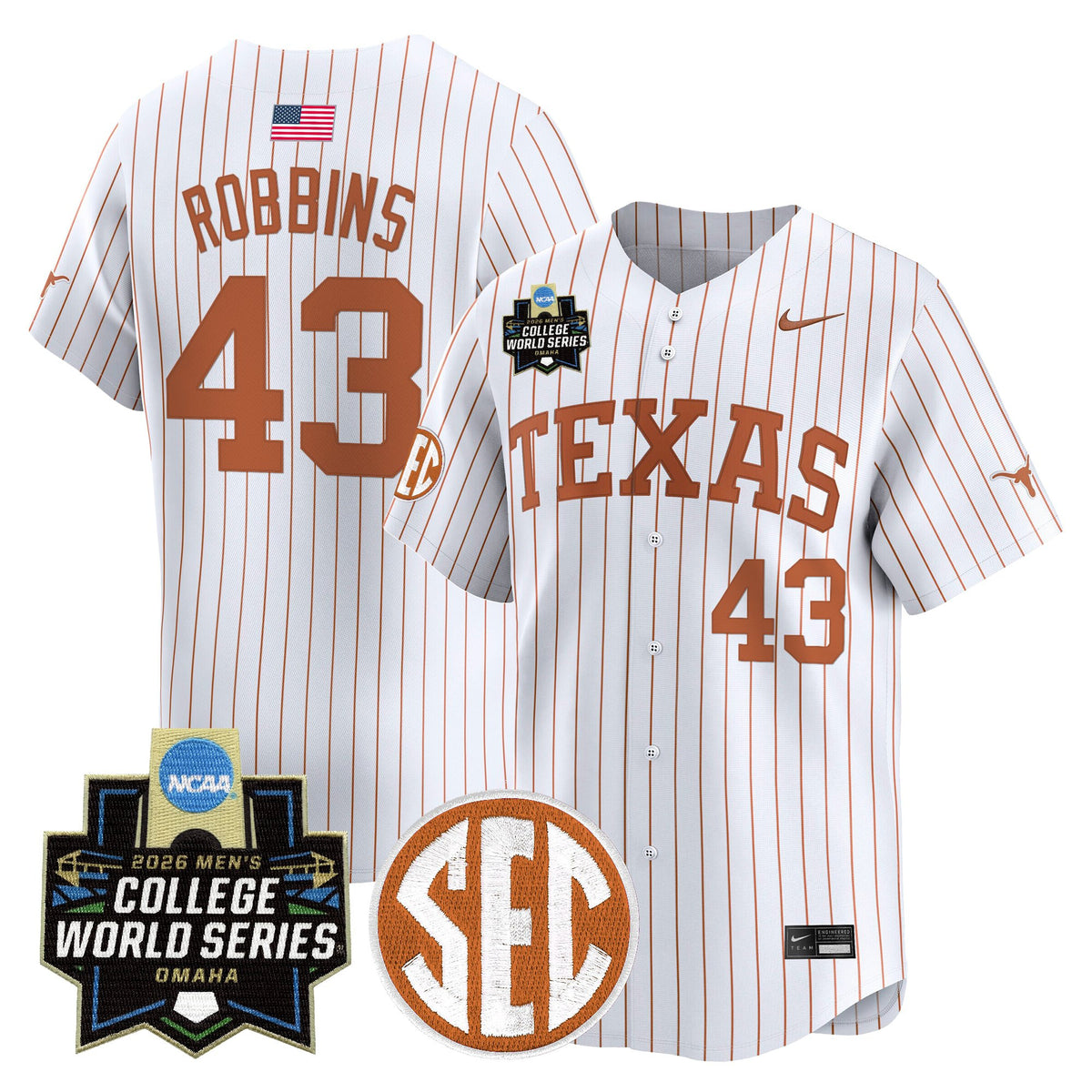 Men's Texas Longhorns 2026 World Series Vapor Premier Limited Jersey - All Stitched